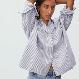 NWOT Everlane The Boxy Oxford Blue Chambray Stripe